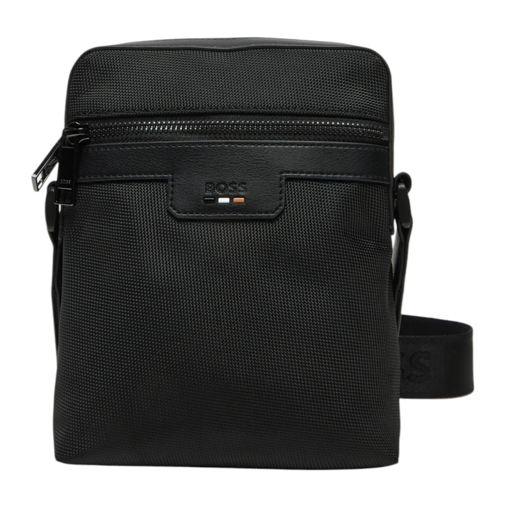 Hugo Boss Zwarte Nylon Crossbody Tas Black Heren