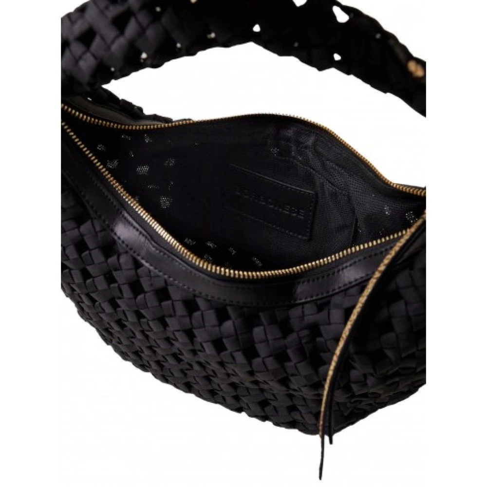 Borbonese Natuurlijk Zwart Geweven Nido Mini Tas Black Dames