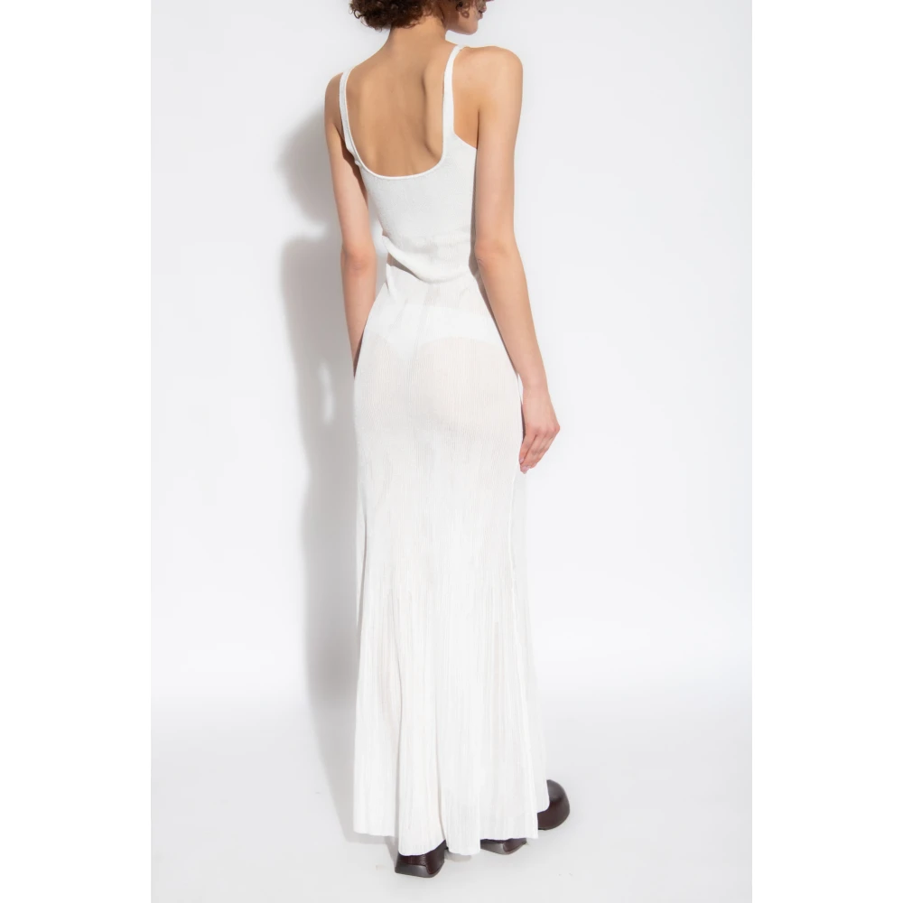 Jacquemus Geribbelde jurk in &#;Oranger&#; White Dames