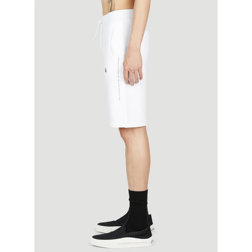 Moncler Katoenen Jersey Track Shorts White Heren