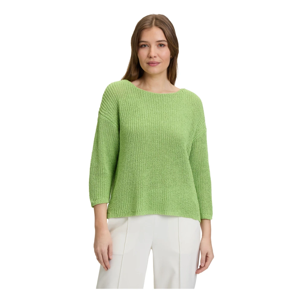 Betty Barclay Casual Ribgebreide Trui Green Dames