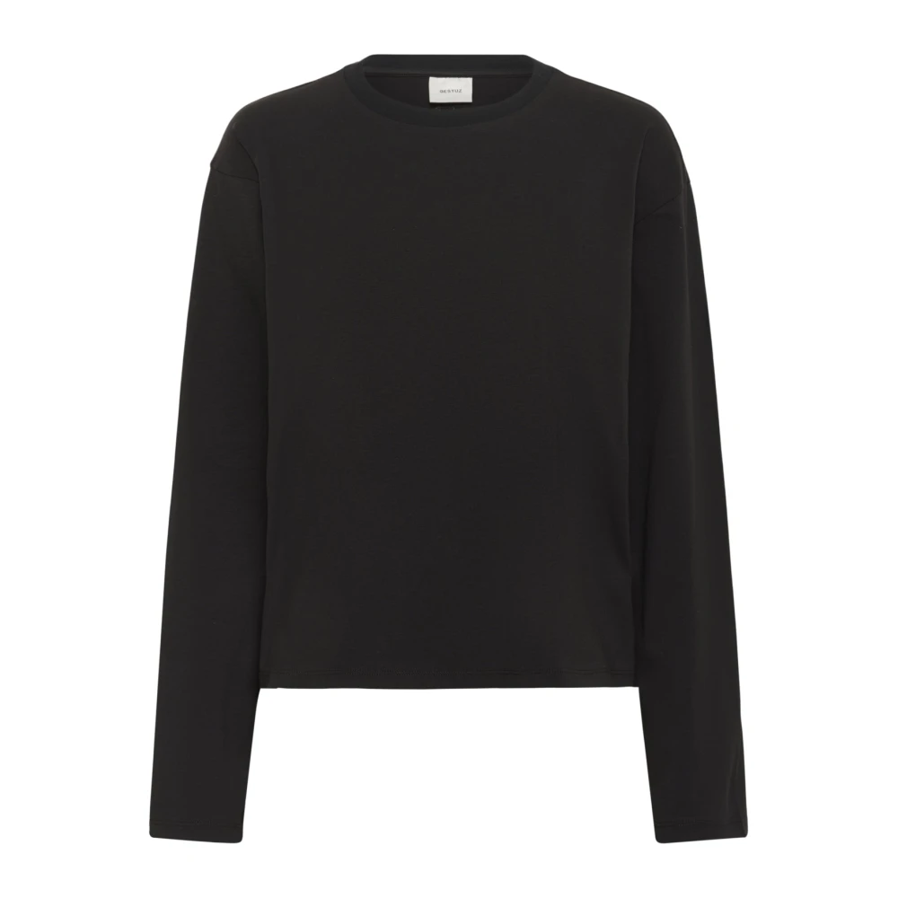 Gestuz Women's Black Long Sleeve Tops - Long Sleeve T-Shirts - Xs - Tops