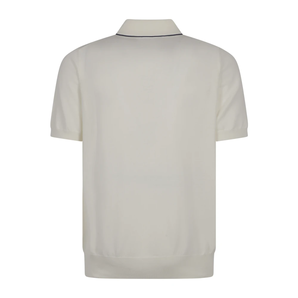 Canali Polo Shirts White Heren