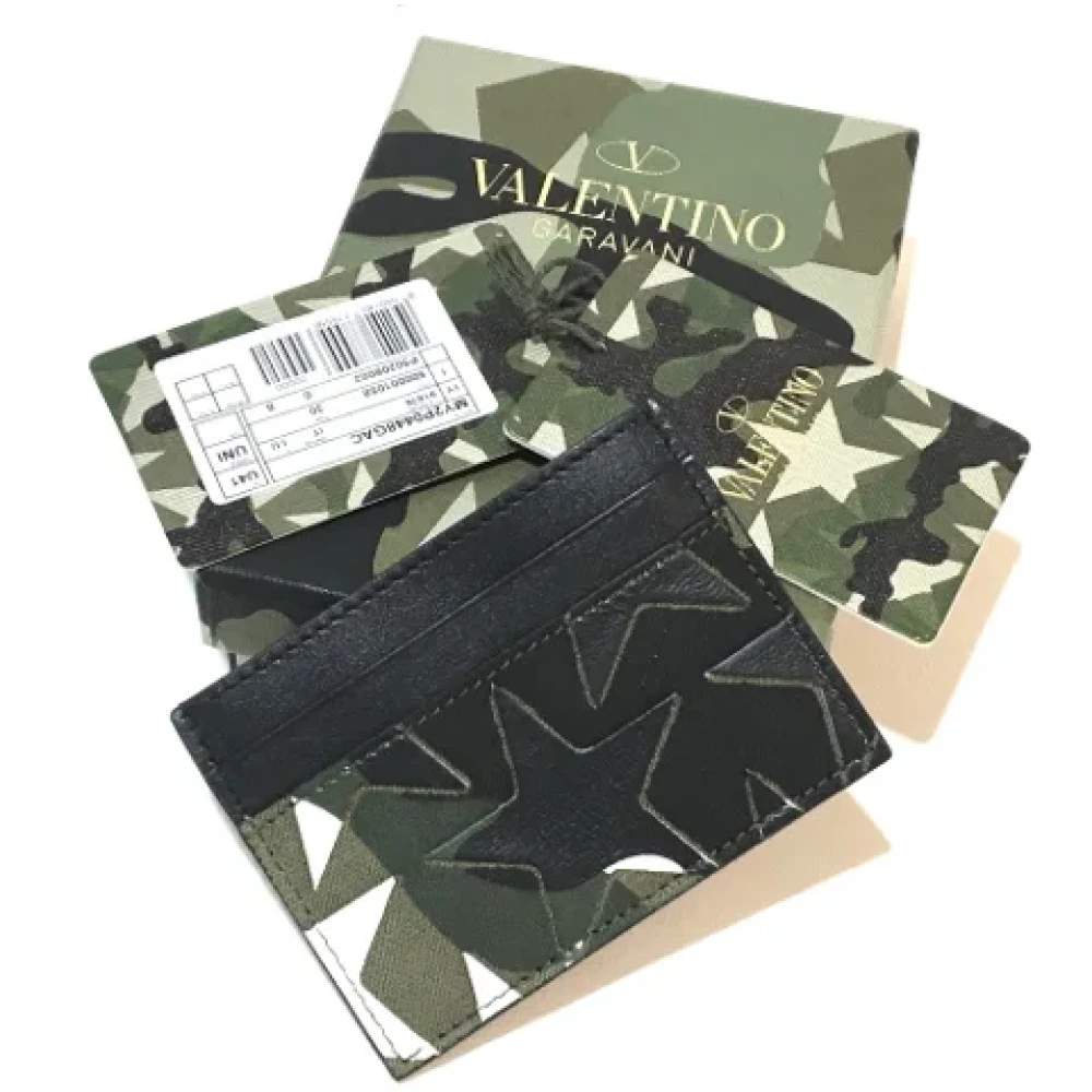 Valentino Vintage Pre-owned Canvas wallets Green Dames