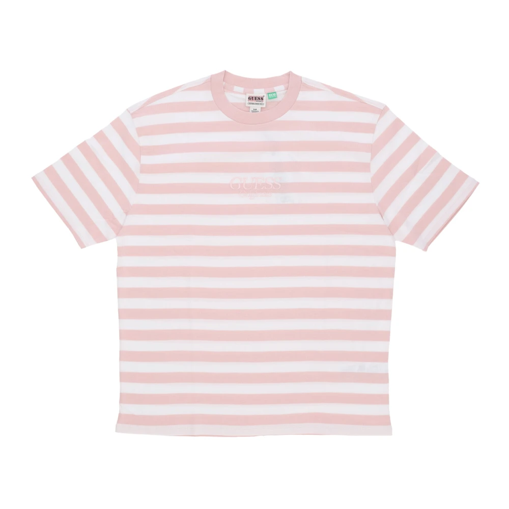 Guess Eenvoudige Streep Tee Blush Katoen T-Shirt Pink Heren