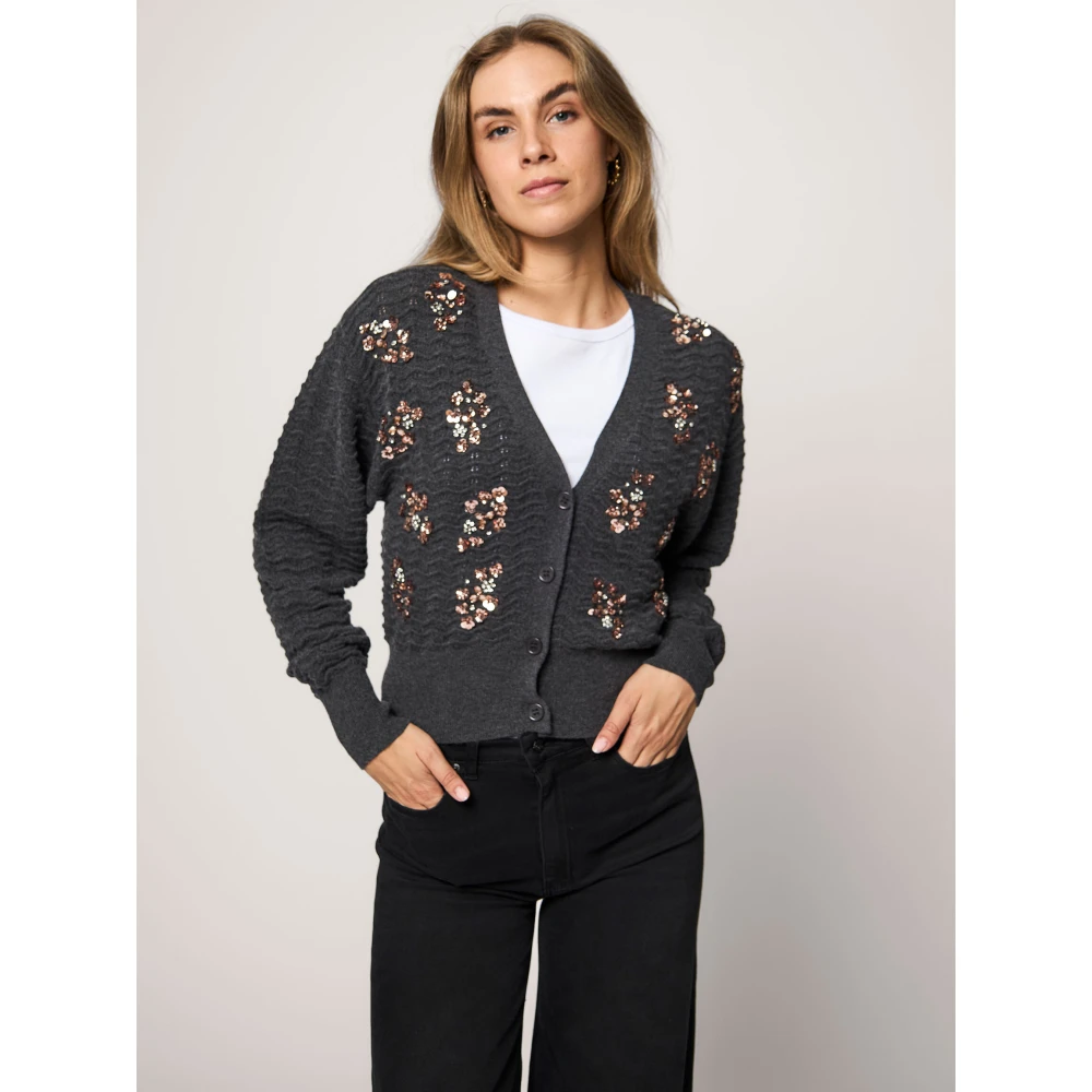 Essentiel Antwerp Stijlvolle Cardigan Gileto Gray Dames