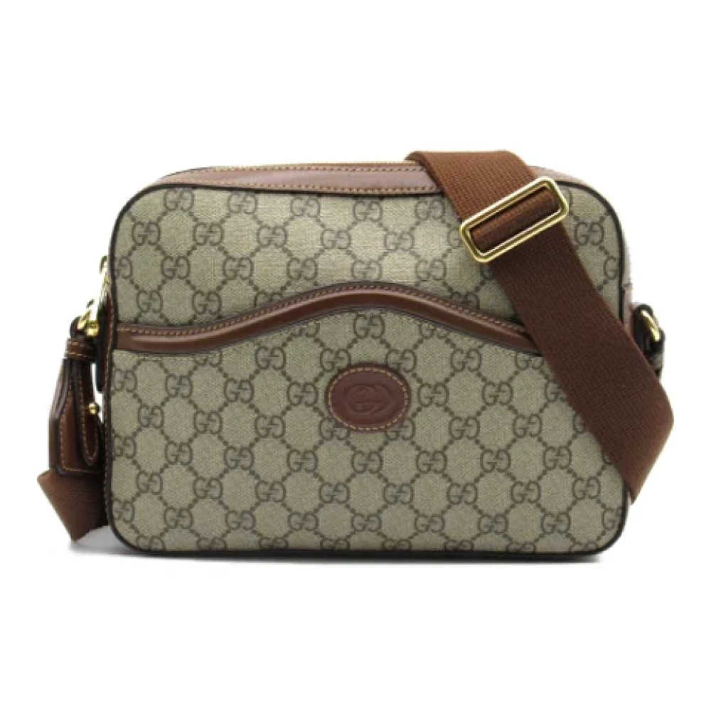 Gucci Vintage Pre-owned Canvas gucci-bags Beige Heren