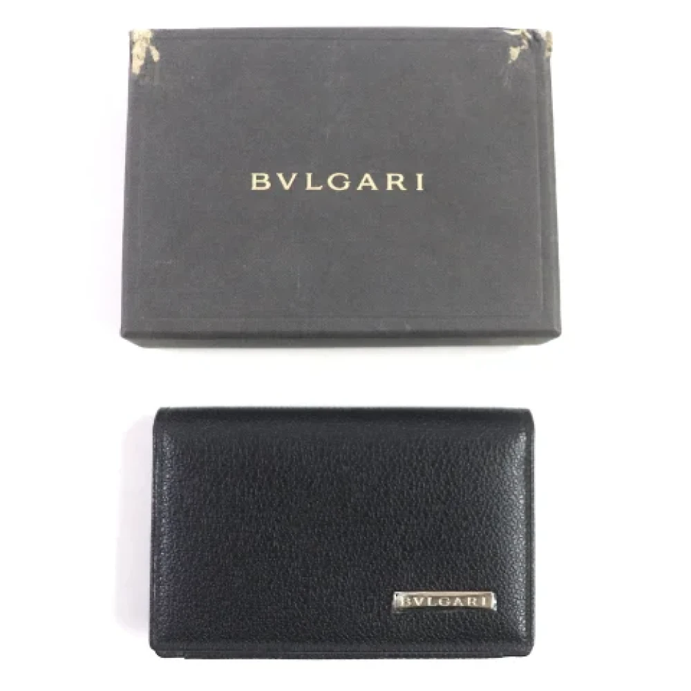 Bvlgari Vintage Pre-owned Leather wallets Black Heren