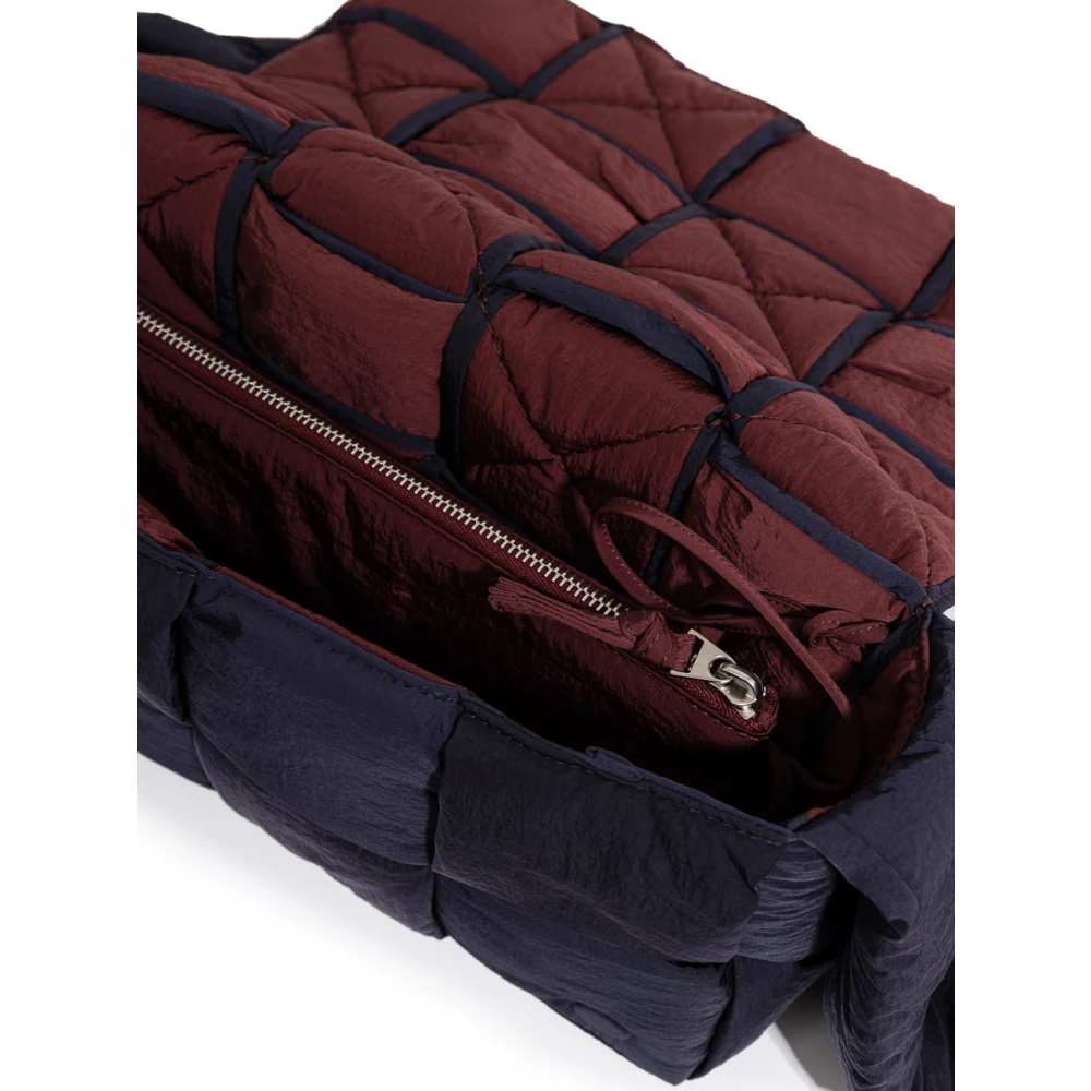 Bottega Veneta Gewatteerde Tech-cassette in geweven nylon Blue Heren