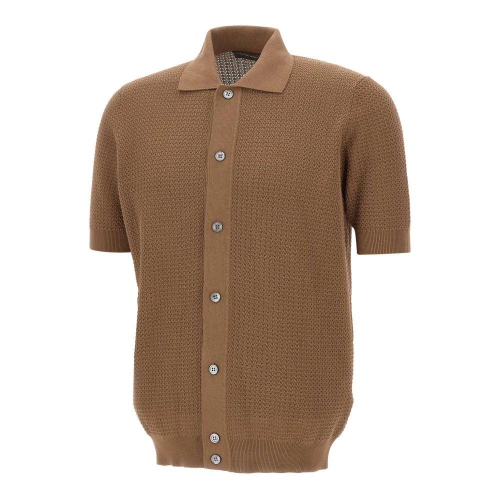 Filippo De Laurentiis Brown Knit Shirt - Male - Cardigans - 2XL - Knitwear