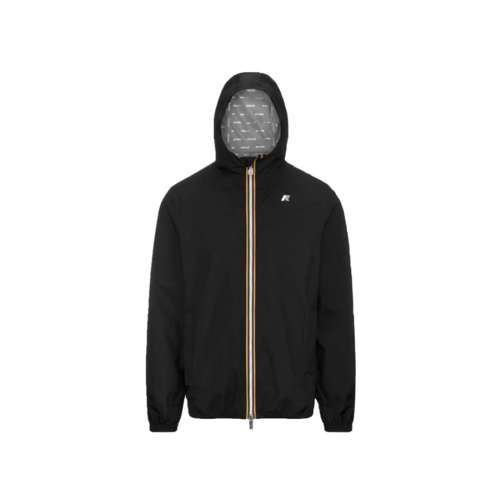 K-Way Men's Black Stretch Dot Jacket - Light Jackets - 2XL - Jackets