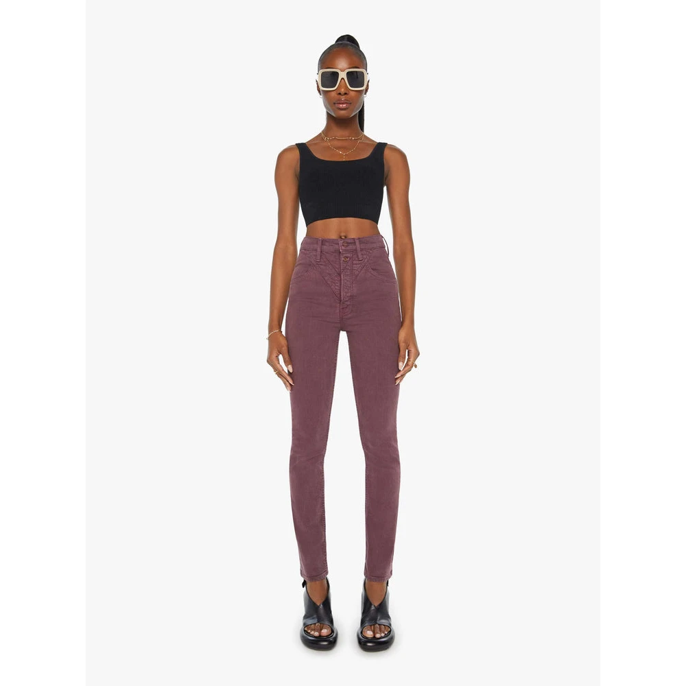 Mother Rocky Rider Skinny Jeans Purple Dames