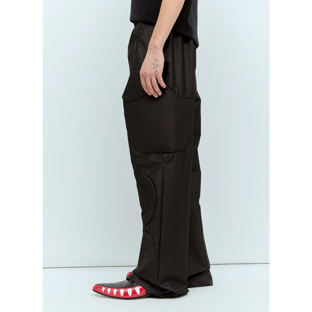 Walter Van Beirendonck Glitter Finish Space Pants met reliëfpanelen Black Heren