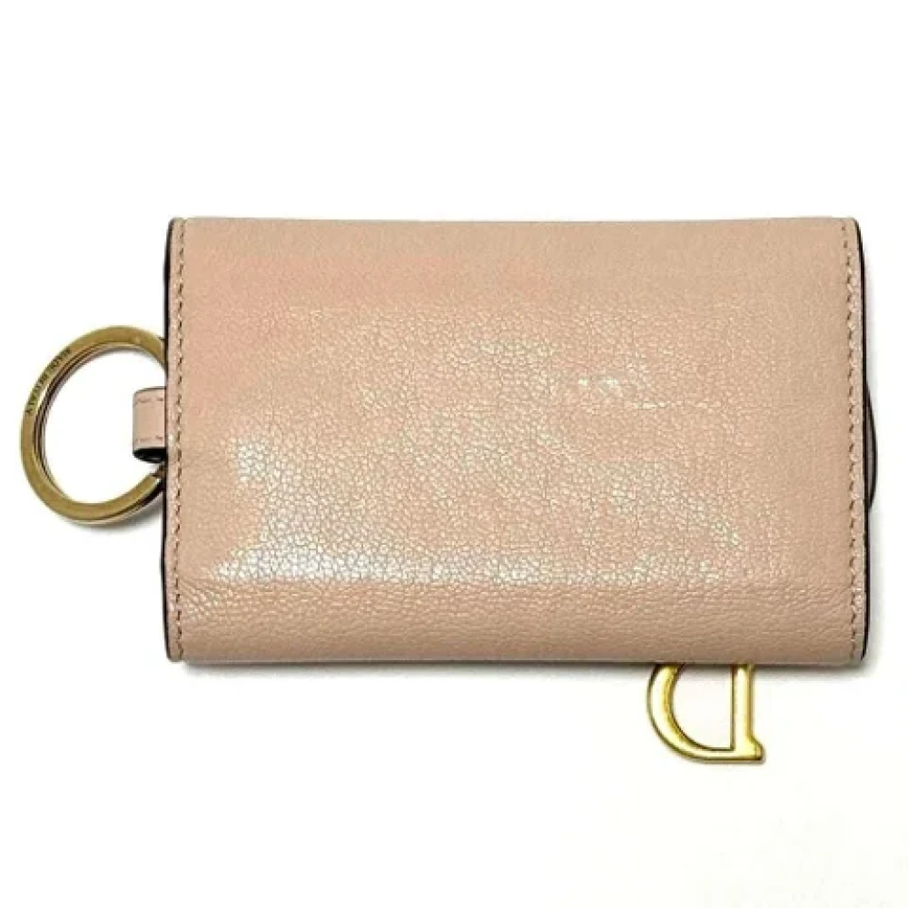 Dior Vintage Pre-owned Leather key-holders Beige Unisex
