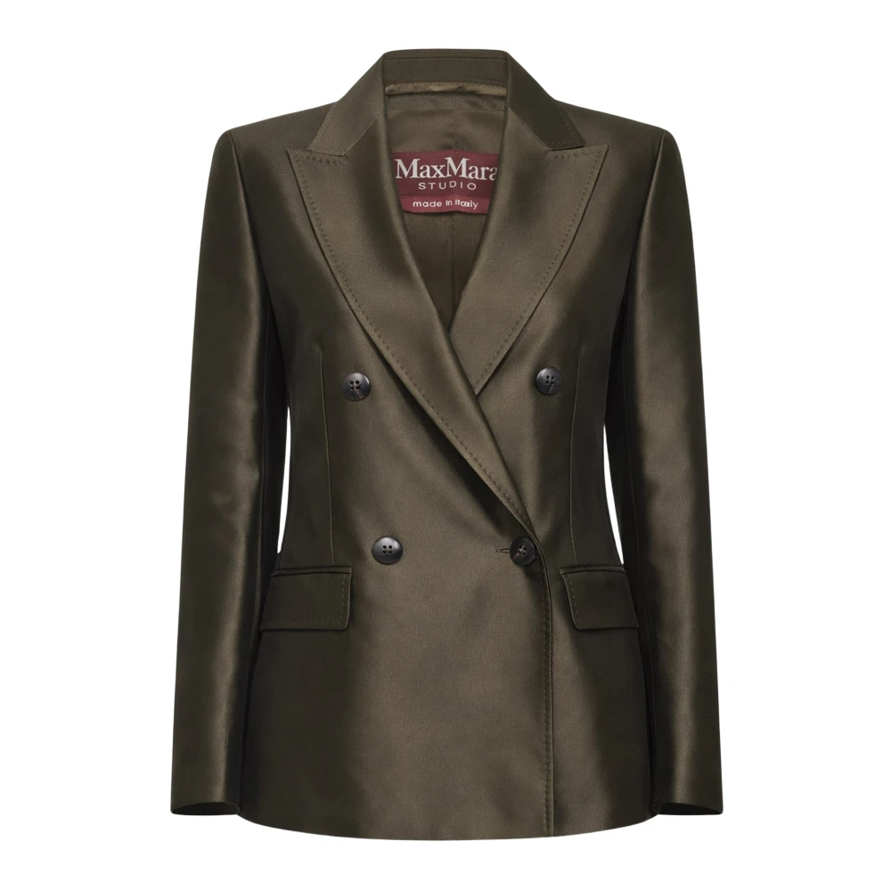 Max Mara Studio Green Blazers, Female, M, Peccati Jacket