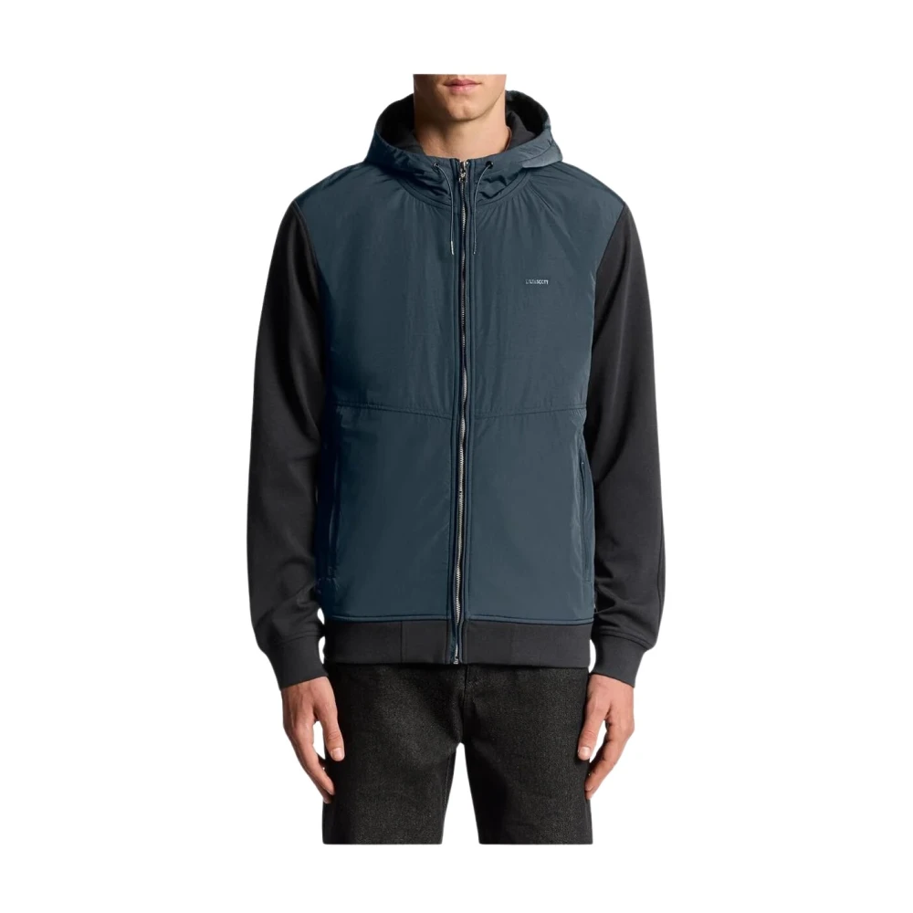 Lyle & Scott Men's Blue Zip-Up Hooded Sweatshirt With Pockets