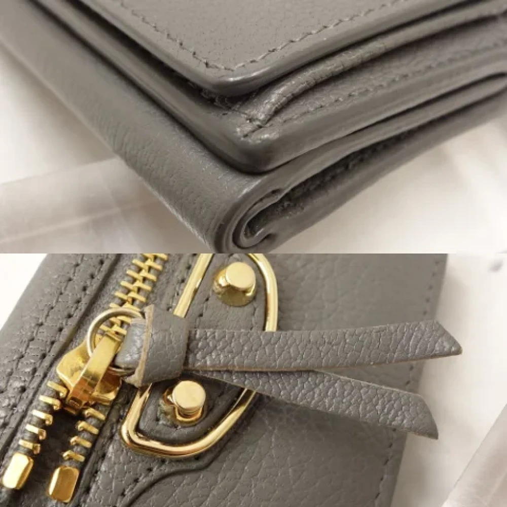 Balenciaga Vintage Pre-owned Leather wallets Gray Unisex