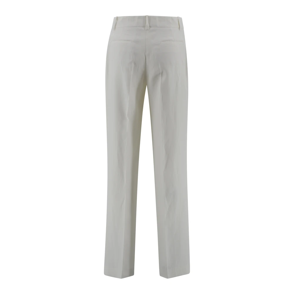 P.a.r.o.s.h. Crème Raisa Broek met Verborgen Sluiting Beige Dames