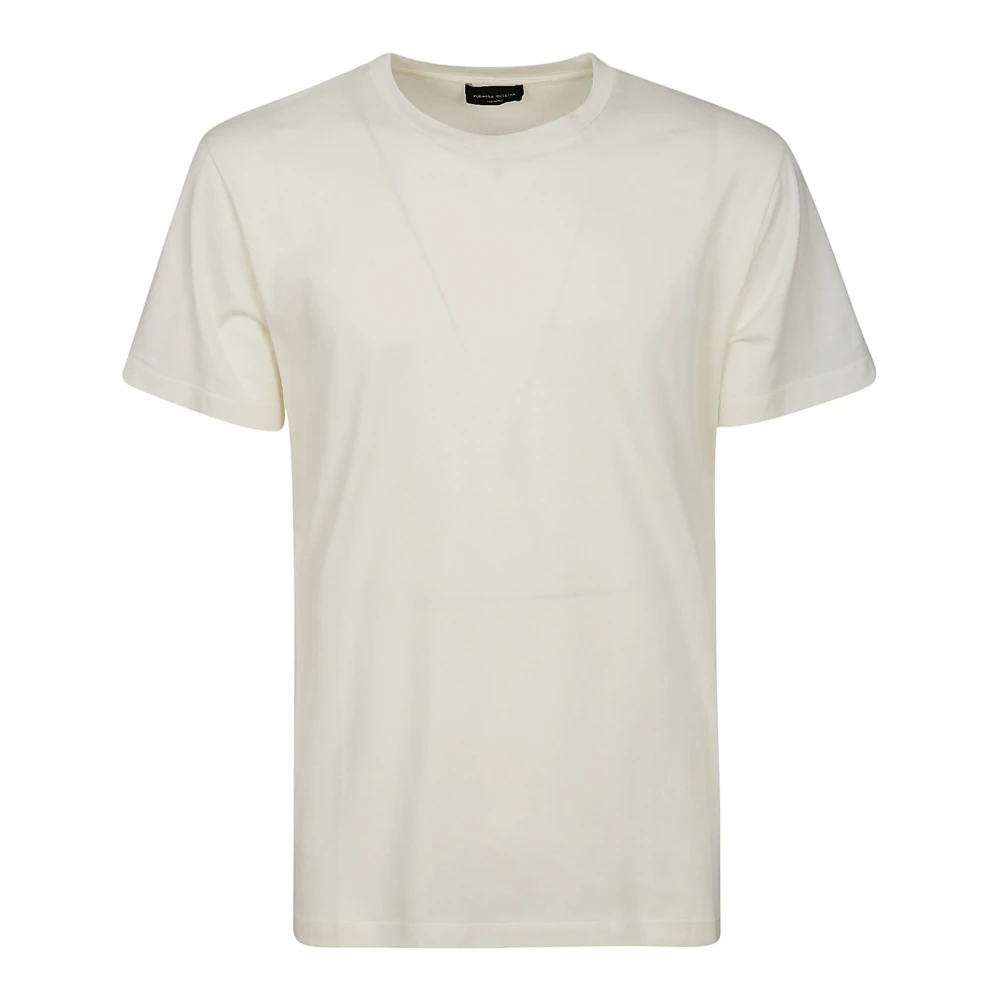 Roberto Collina Witte Katoenen Half-Sleeved T-Shirt Beige Heren