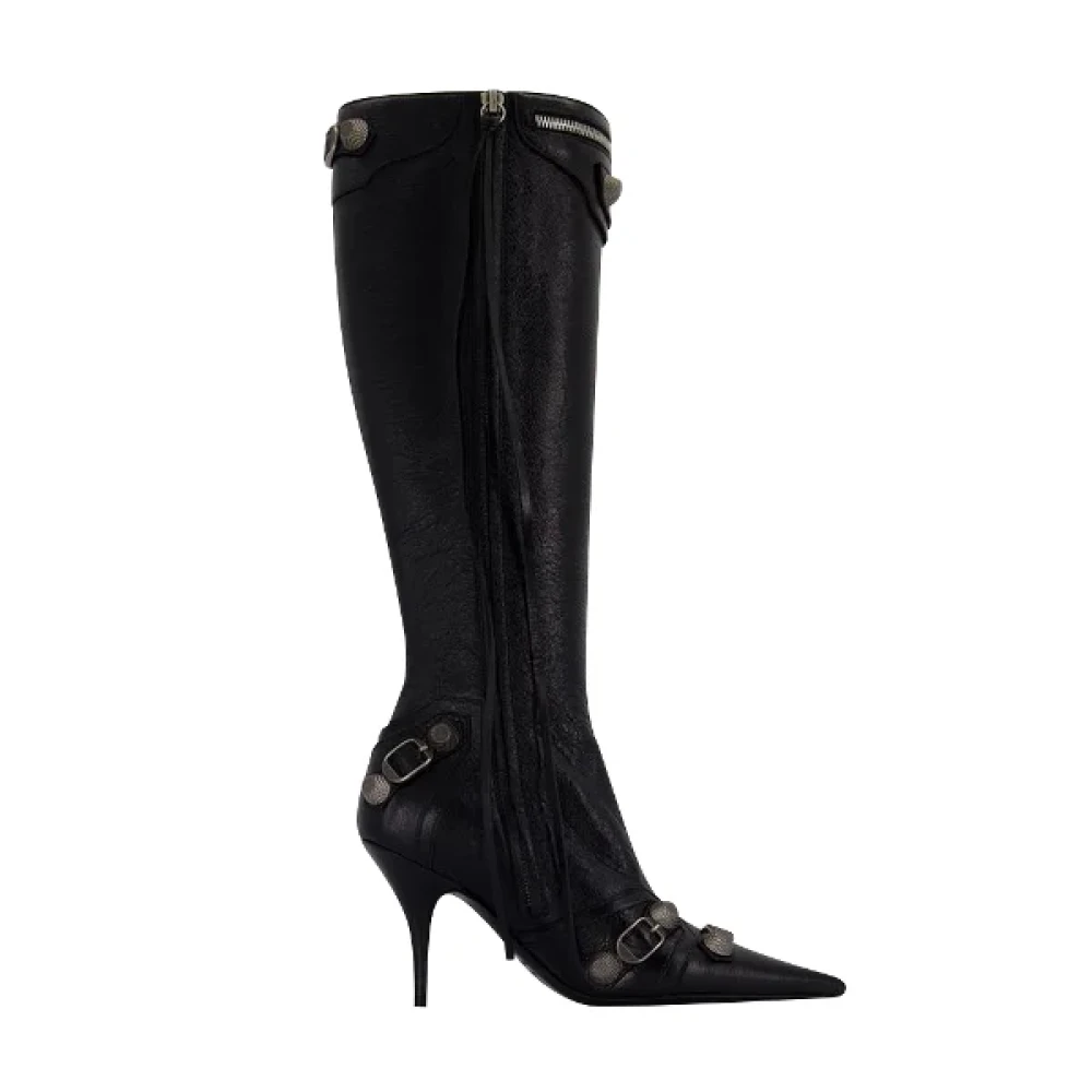 Balenciaga Women's Black Heeled Boots, 3 Uk, Leather Boots