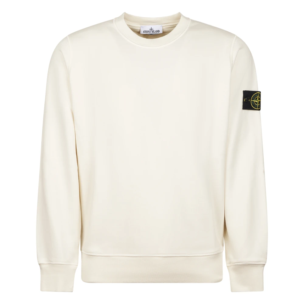Stone Island White Sweatshirts, Male, 2XL, Crewneck Sweatshirt