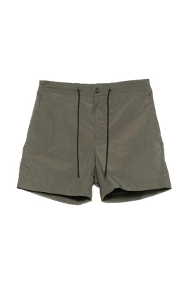 Crinkled Effect Drawstring Nylon Shorts