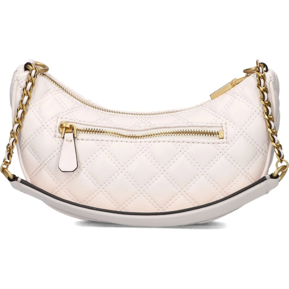 Guess Witte leren schoudertas met top rits White Dames