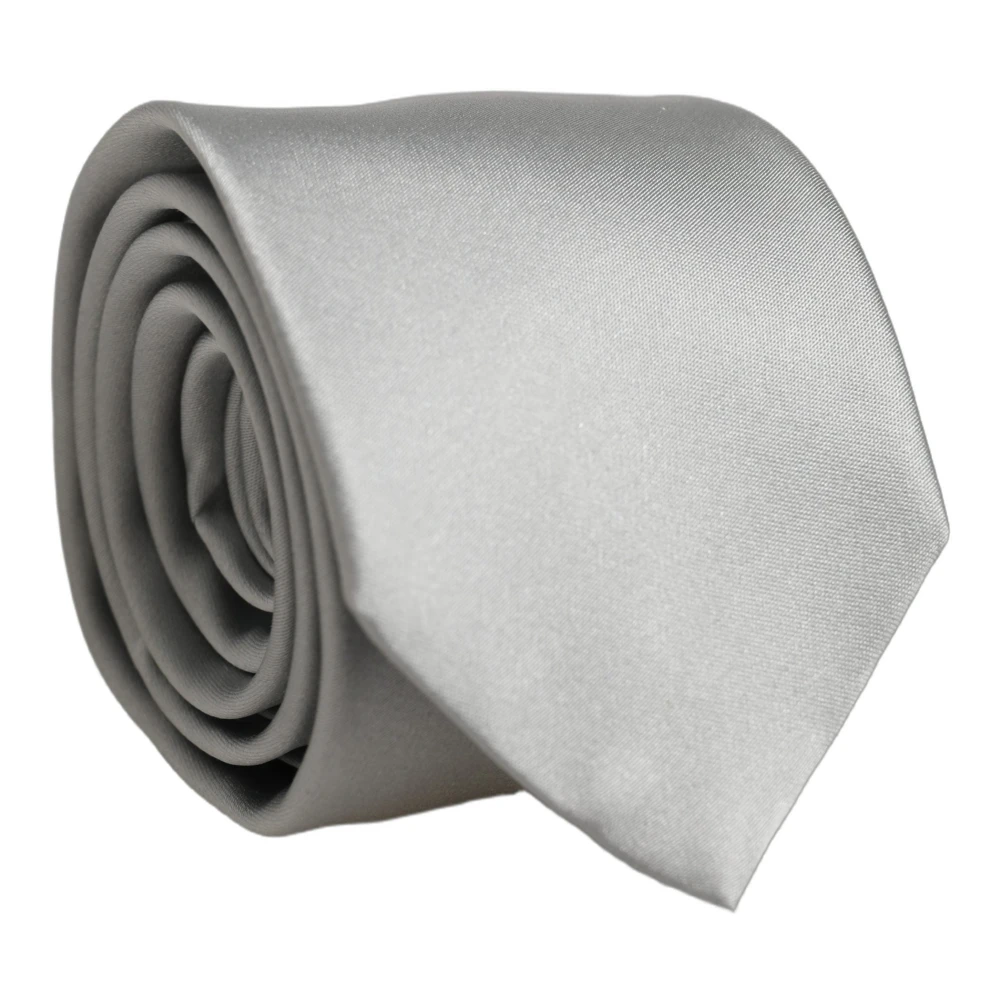 Dolce & Gabbana Gray Satin 100% Silk Adjustable Tied Men Necktie Tie - Image 2