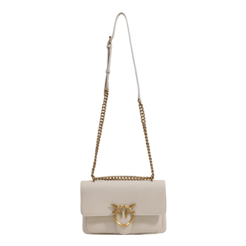 pinko Zachte Mini Leren Dames Tas Beige Dames