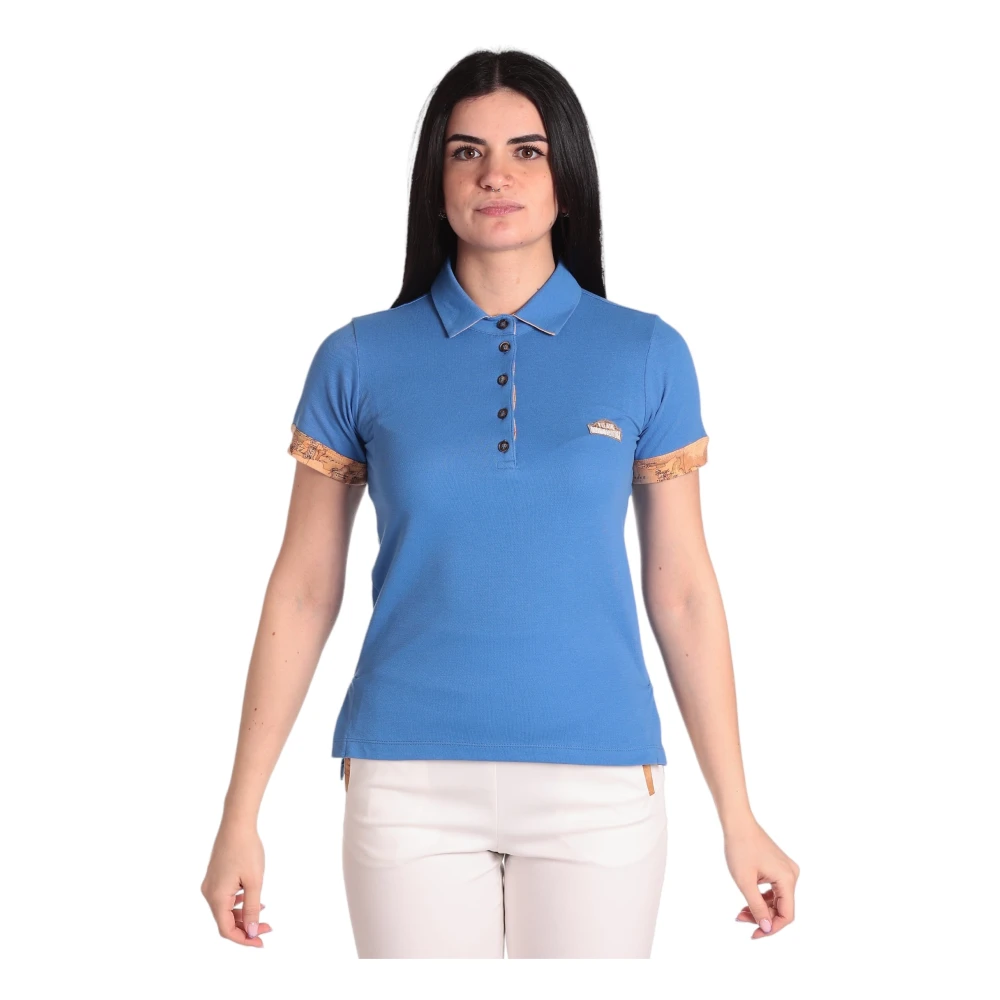 Alviero Martini 1a Classe Blauwe Polo 0720 Bluette Geo Classic Blue Dames