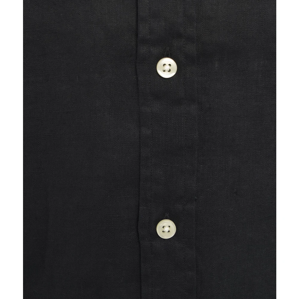 Polo Ralph Lauren Linnen overhemd met mandarijnkraag Black Heren
