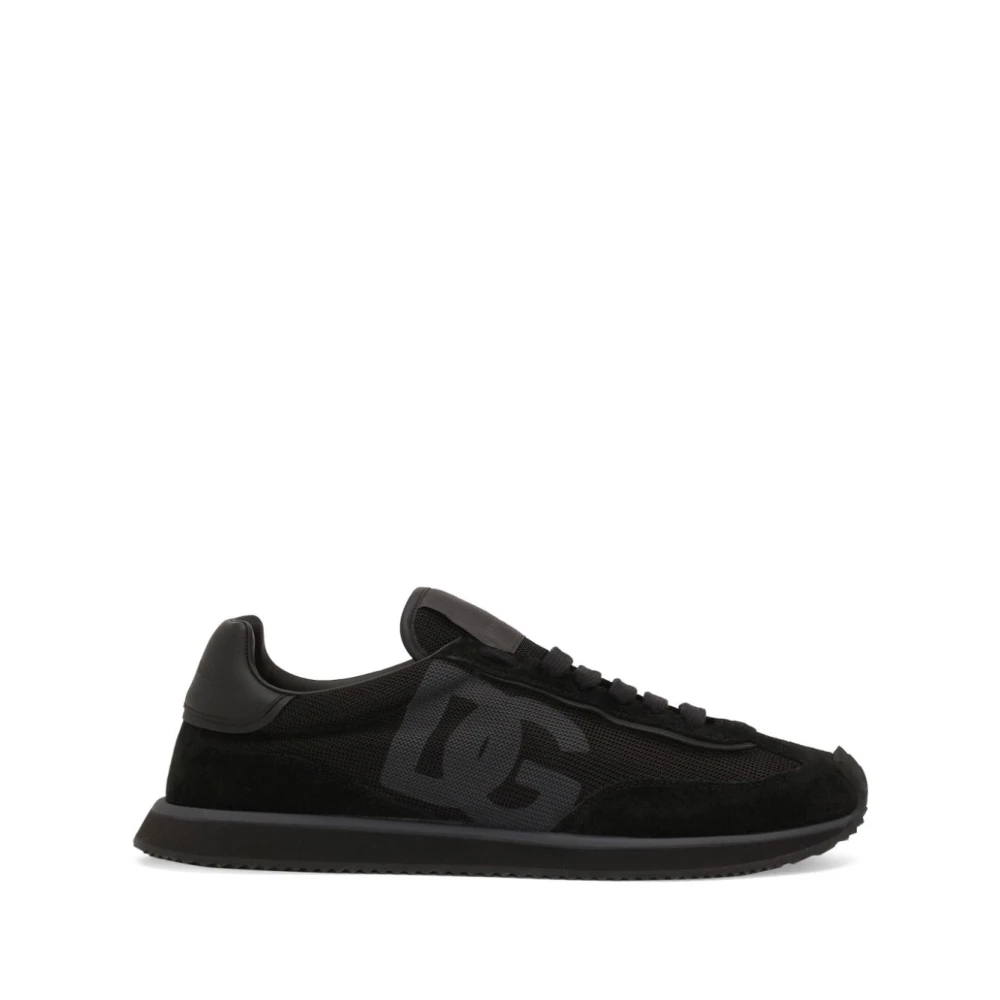 Dolce & Gabbana Men's Black Sneakers With Logo Patch