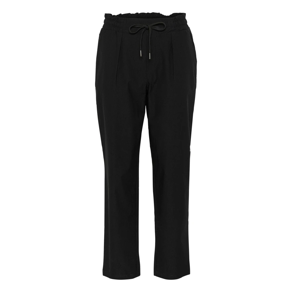 Cream Black Straight Trousers, Female, 2XL L32, Pitch Elastic Waist Trousers