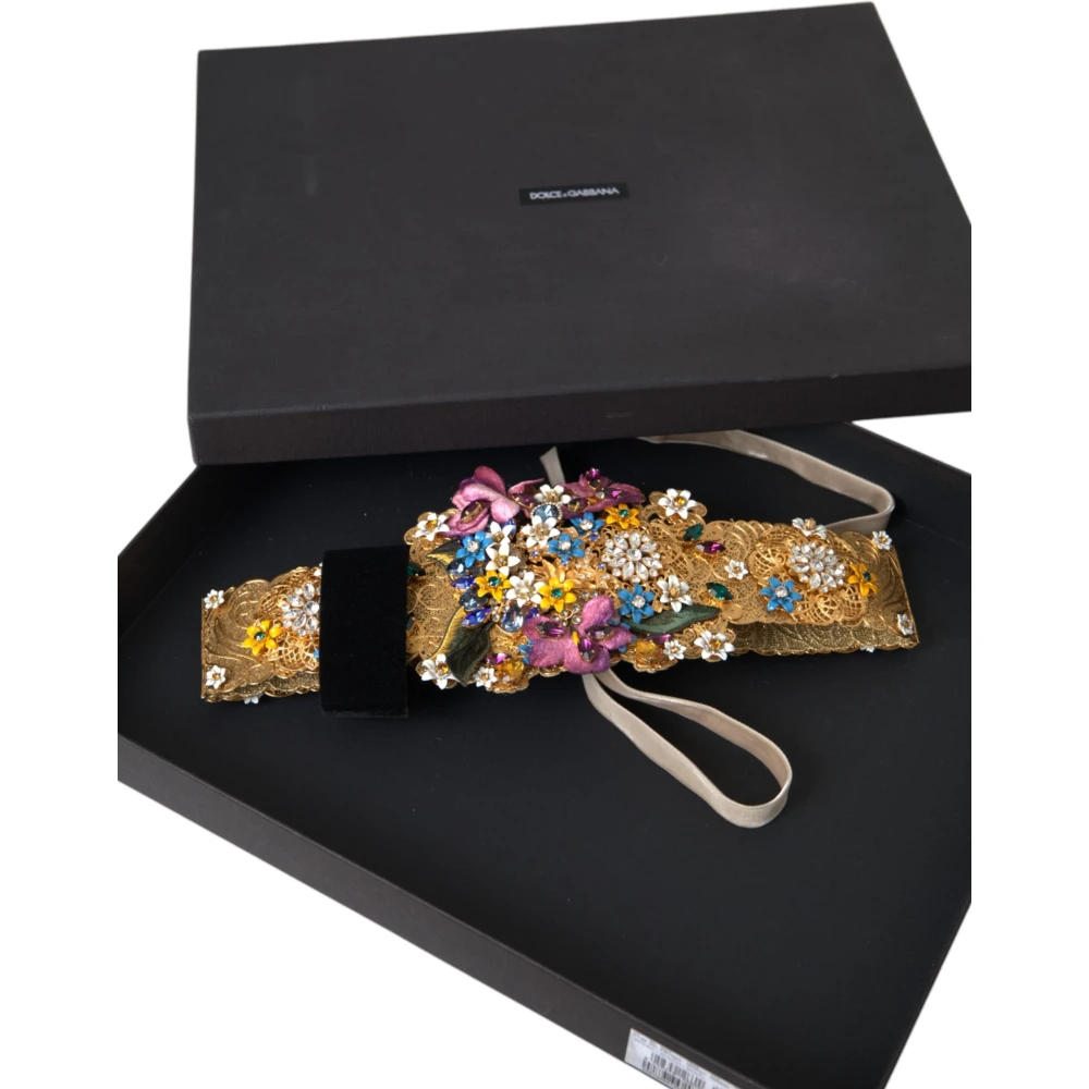 Dolce & Gabbana Bloemkristal versierde riem Multicolor Dames