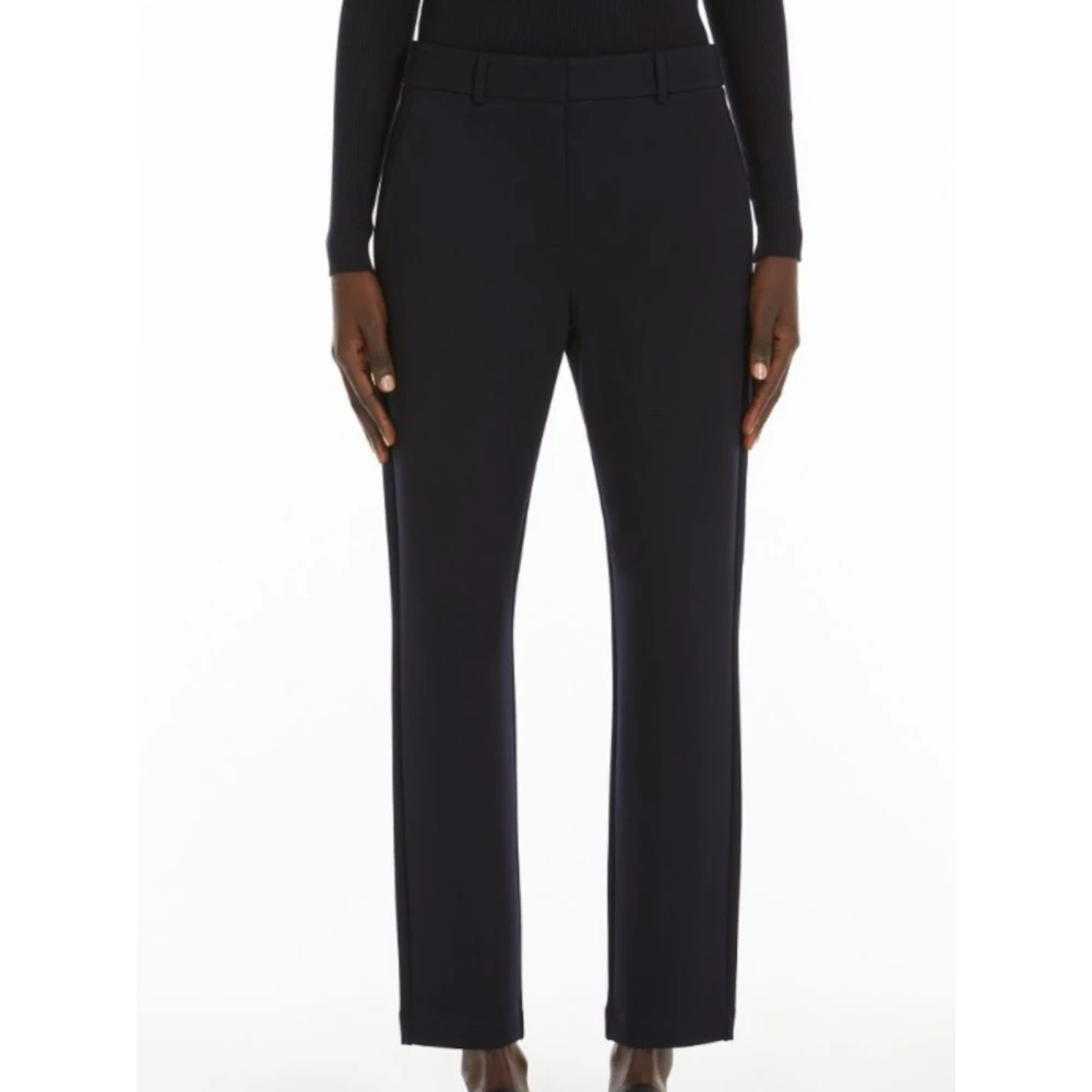 Max Mara Zwarte Broek met Rechte Pijp Black Dames