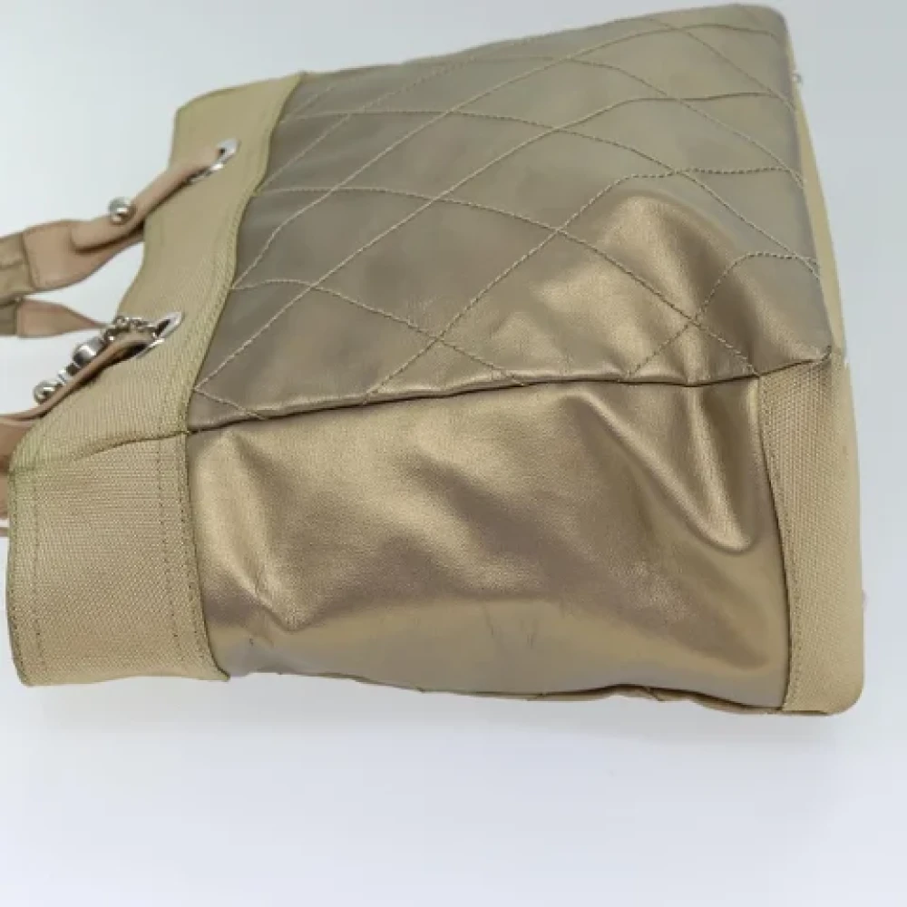 Chanel Vintage Pre-owned Leather totes Beige Dames