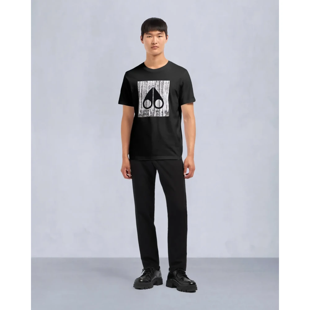 Moose Knuckles Zwarte Igneous Tee Stijlvol Shirt Black Heren
