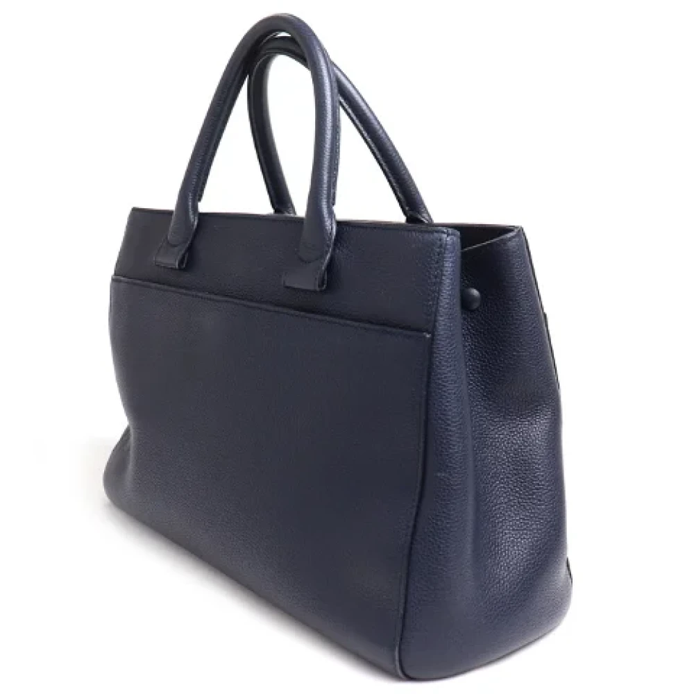 Chanel Vintage Pre-owned Leather chanel-bags Blue Dames