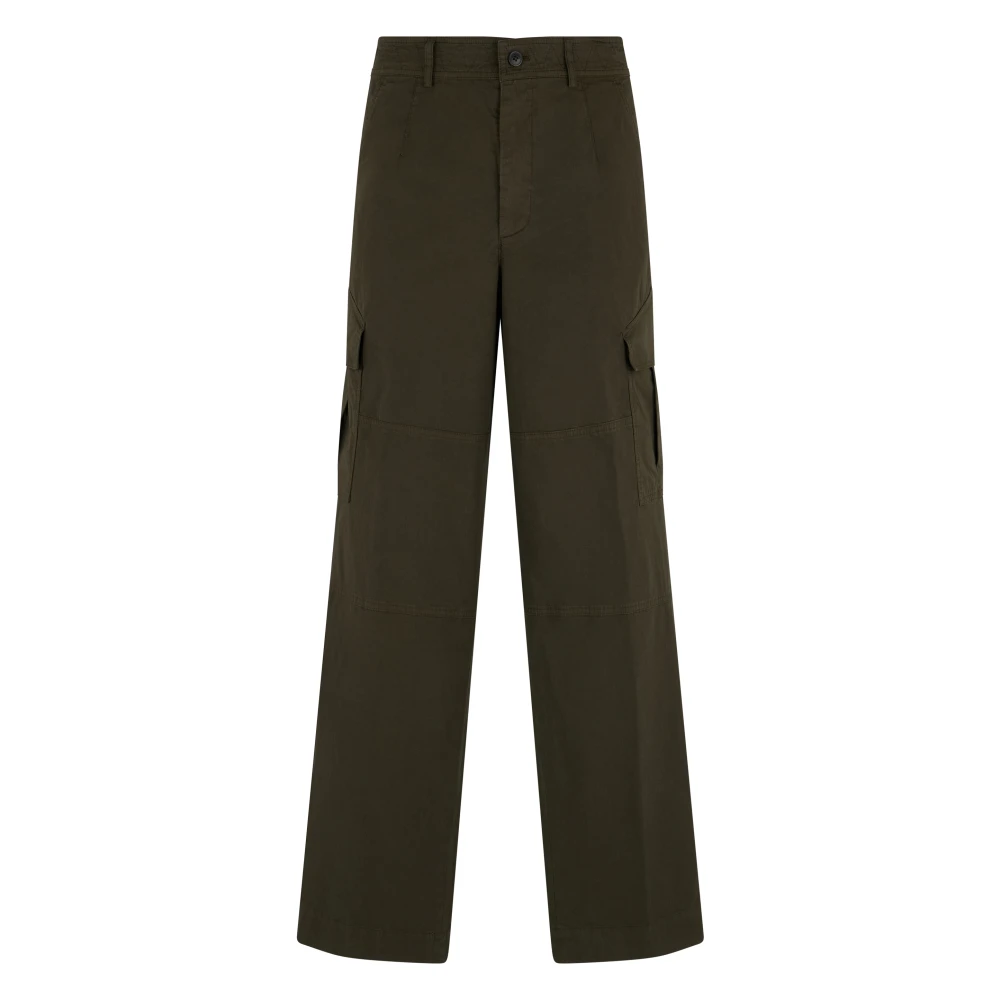 Dries Van Noten Men's Green High-Waisted Cargo Pants
