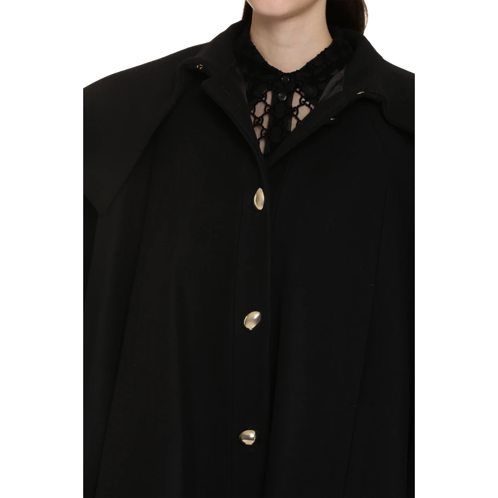 Nina Ricci Wollen Blend Maxi Jas Black Dames