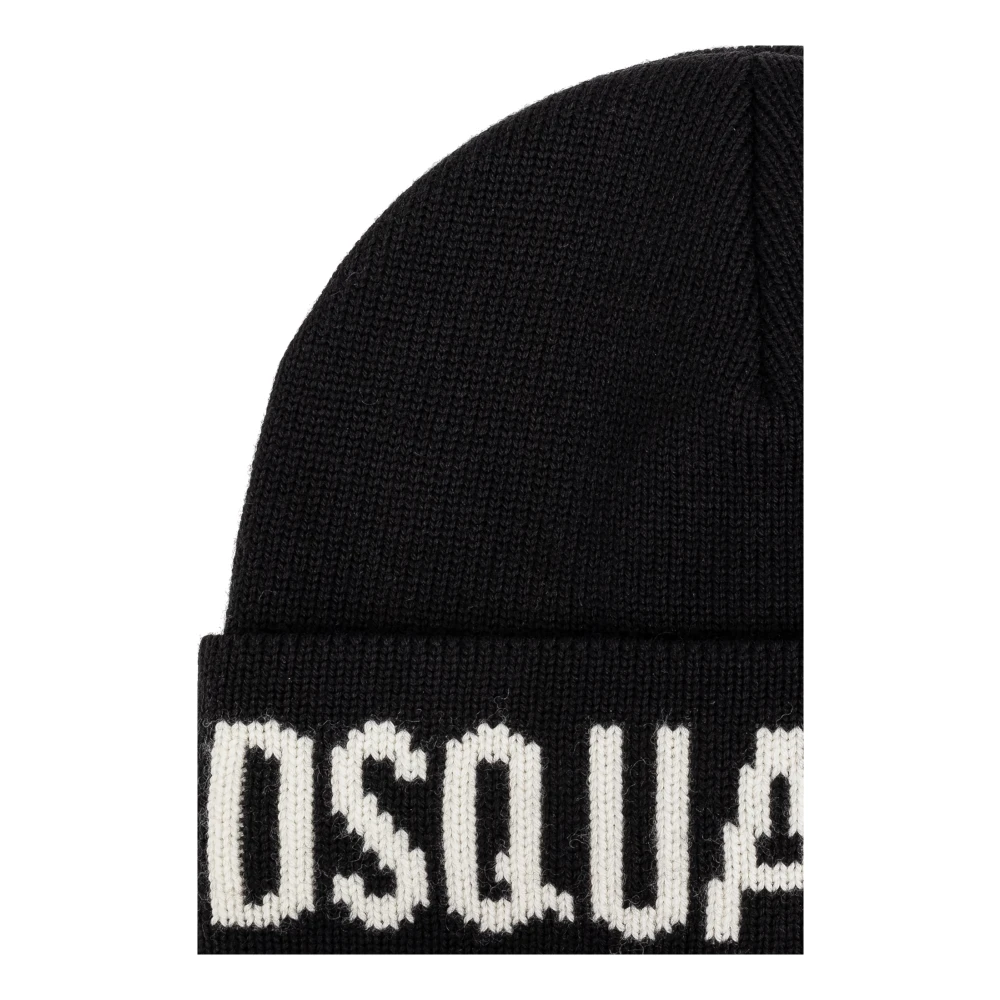 Dsquared2 Wollen muts Black Heren