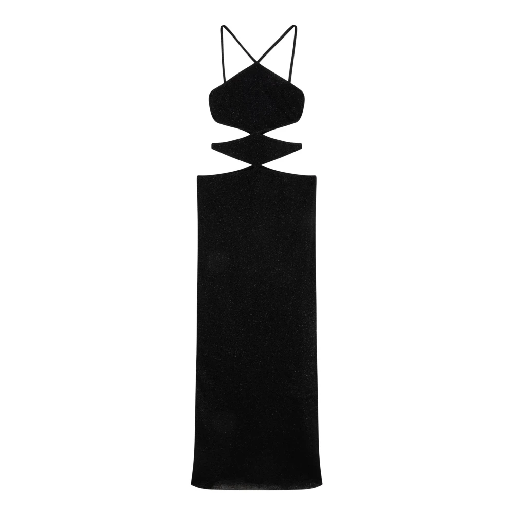 Circus Hotel Zwarte Cross Strap Cut Out Jurk Black Dames