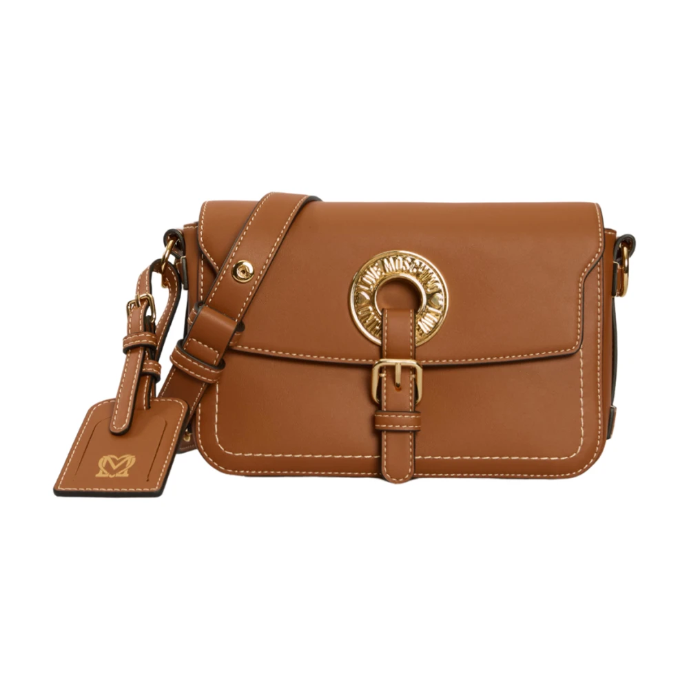 Love Moschino Stijlvolle PU Handtas in walnoot Brown Dames