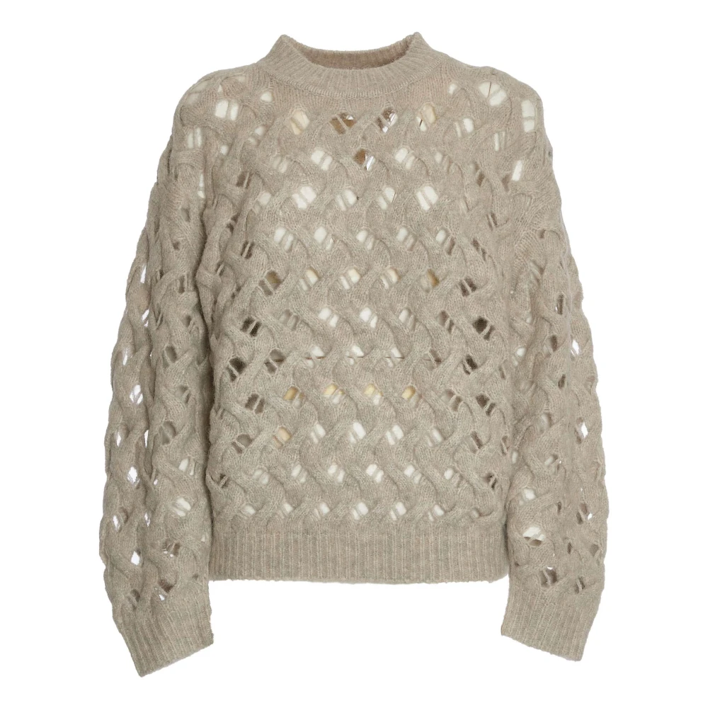 Isabel marant Beige Overcheck Sweater Aw24 Beige Dames