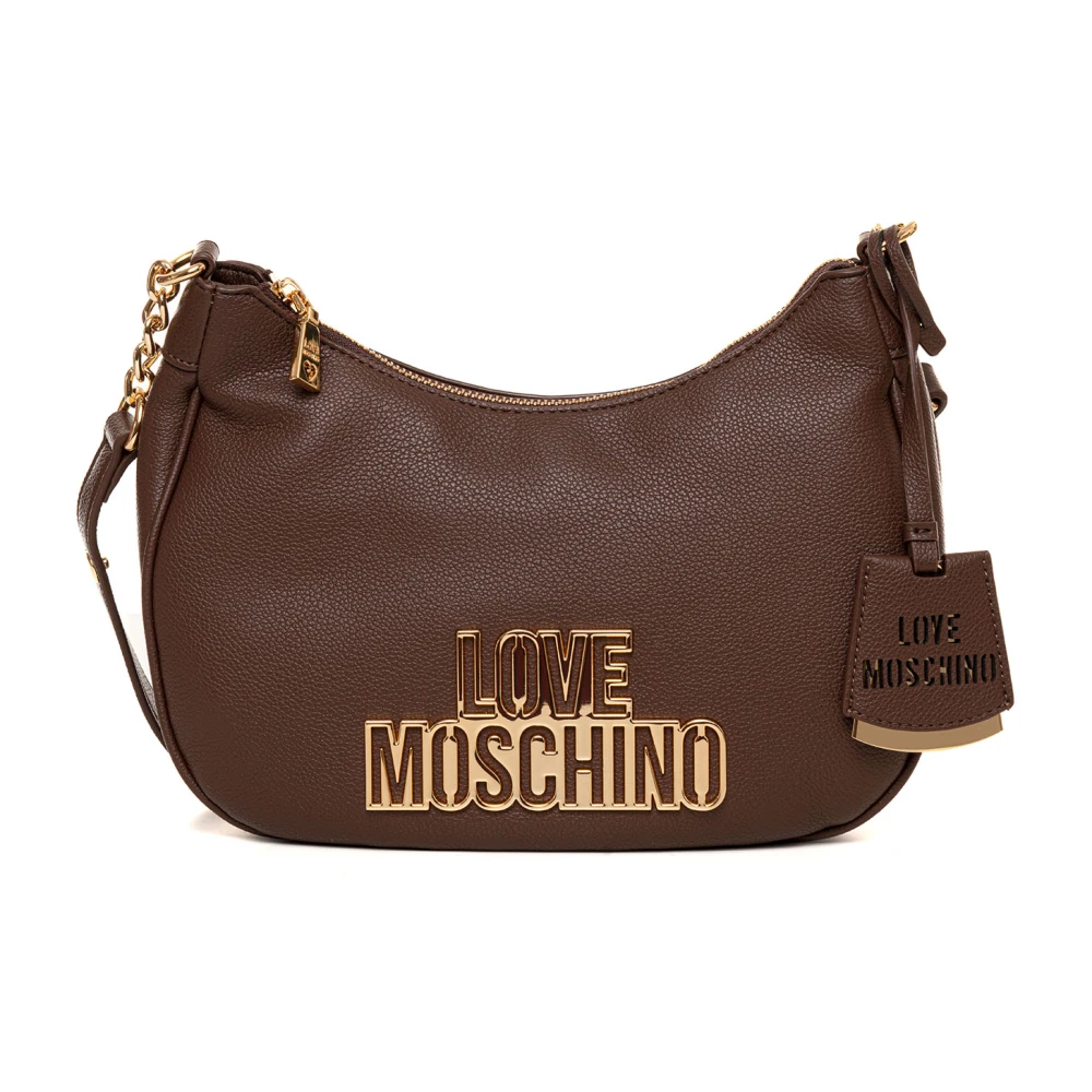 Love Moschino Halvemaanvormige tas met rits Brown Dames