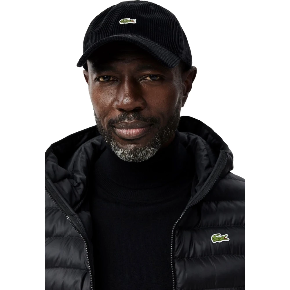 Lacoste Zwarte Essential Gewatteerde Jas Black Heren
