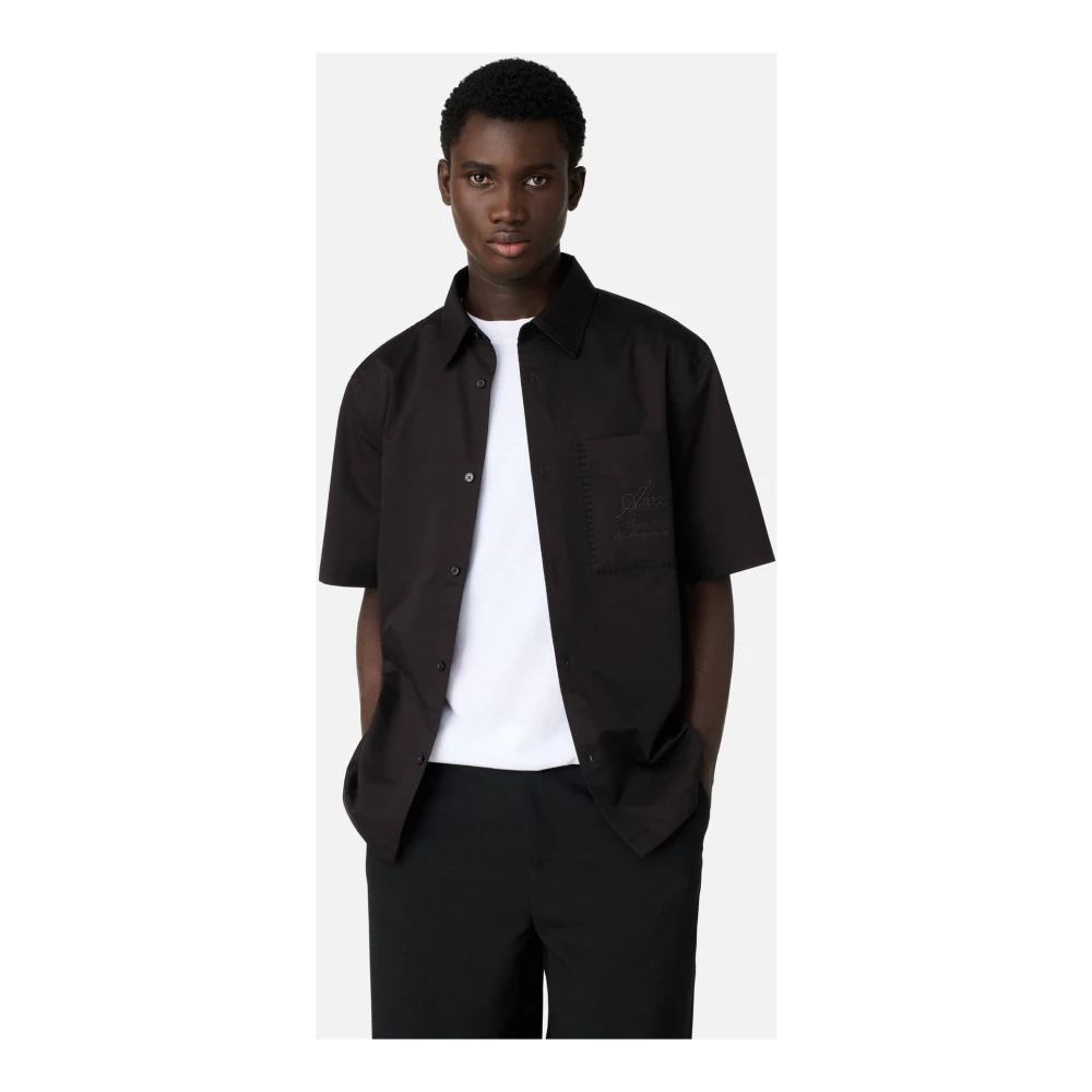 Axel Arigato Shirt met Stitch-borduursel Black Heren