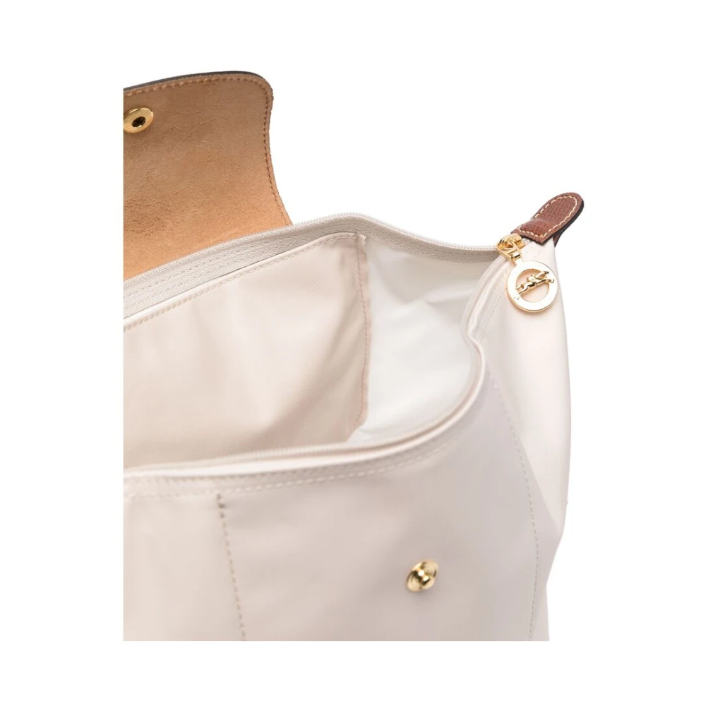 Longchamp Canvas rugzak met omslagtop Beige Dames