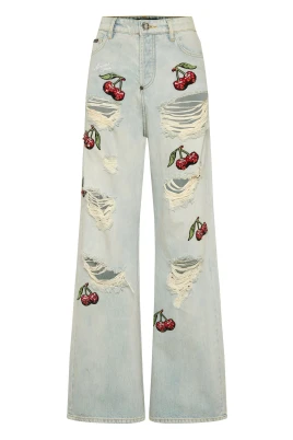Denimbyxor Skater Fit Cherries Destroyed