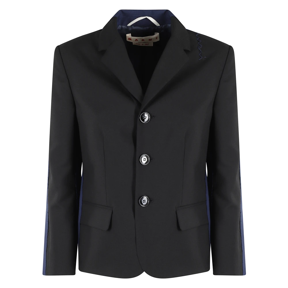 Marni Single-Breasted Jas Black Dames
